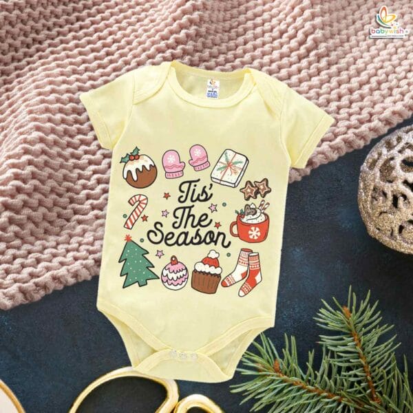 Babywish Christmas Romper Clothes My First Merry Christmas Bodysuits This is Christmas Season - Image 3