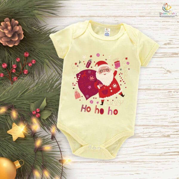Babywish Christmas Romper Clothes My First Merry Christmas Bodysuits Santa On Merry Christmas With Gifts - Image 3