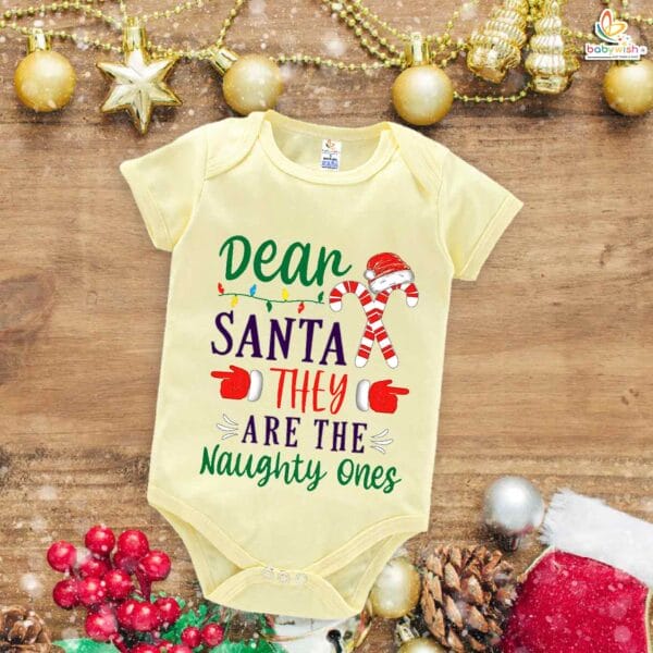 Babywish Christmas Romper Clothes My First Merry Christmas Bodysuits Dear Santa They Are Naughty One - Image 3
