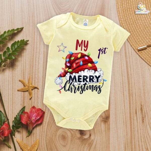 Babywish Christmas Romper Clothes My First Merry Christmas Bodysuits My 1st Merry Christmas - Image 3