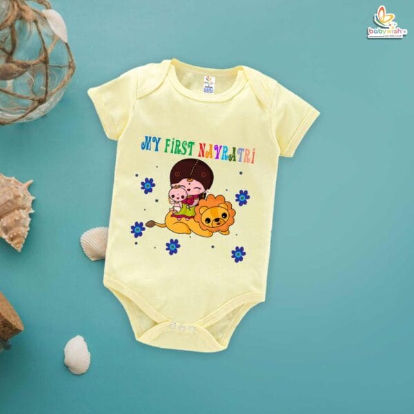 Babywish Baby Navratri Romper Bodysuit My First Dussehra My 1st Navratri Pooja - Image 2
