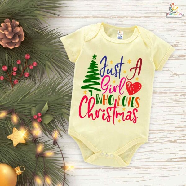 Babywish Christmas Romper Clothes My First Merry Christmas Bodysuits Just A Girl Who Loves Christmas - Image 3