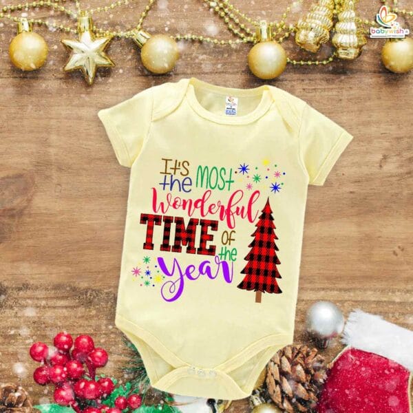 Babywish Christmas Romper Clothes My First Merry Christmas Bodysuits Most Wonderful Christmas of the Year - Image 3