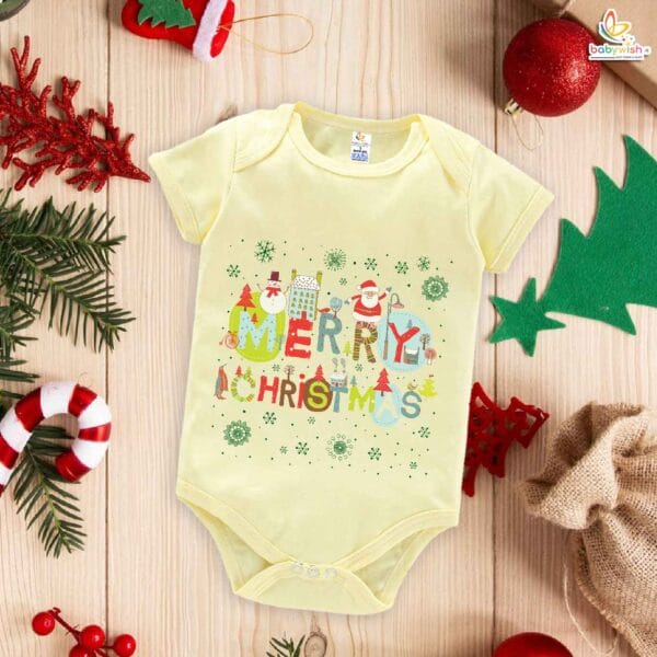 Babywish Christmas Romper Clothes My First Merry Christmas Bodysuits Merry Christmas With Santa - Image 3