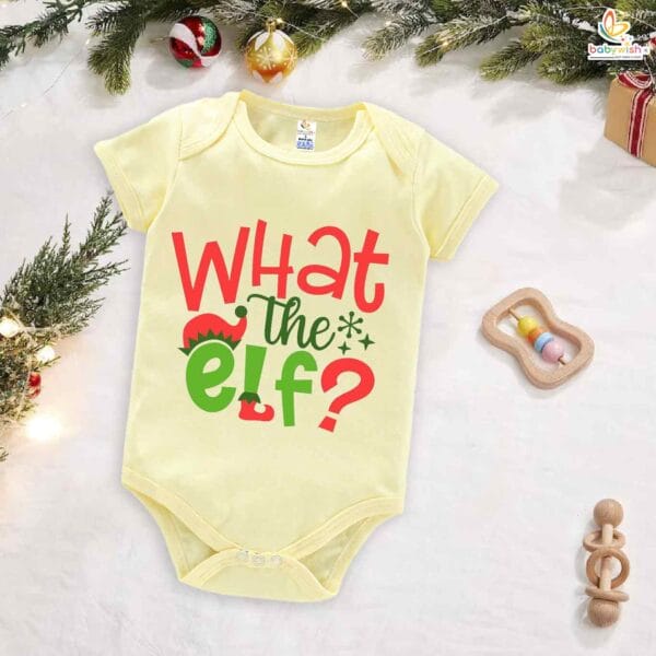 Babywish Christmas Romper Clothes My First Merry Christmas Bodysuits What the Elf - Image 3