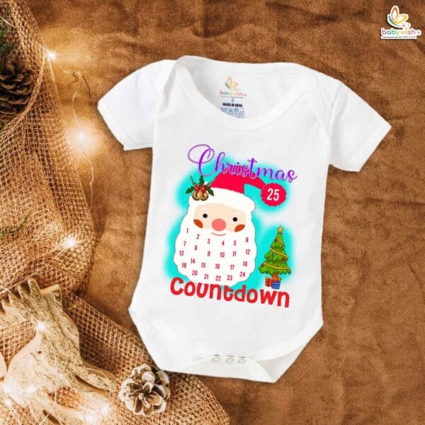 Babywish Christmas Romper Clothes My First Merry Christmas Bodysuits Christmas Day Countdown - Image 3