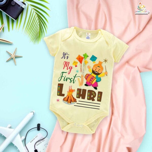 My First Lohri Romper | First Lohri Celebrations Baby Bodysuit | Festive Outfit for Baby Boys & Girls – Babywish - Image 2