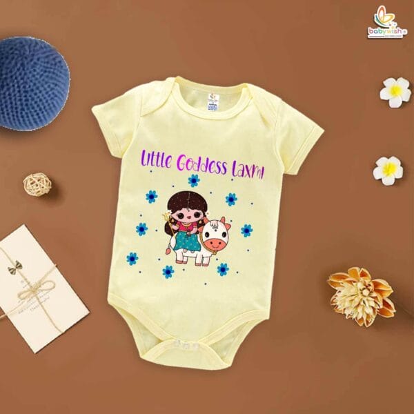 Babywish Baby Navratri Romper Bodysuit My First Dussehra Little Laxmi - Image 2
