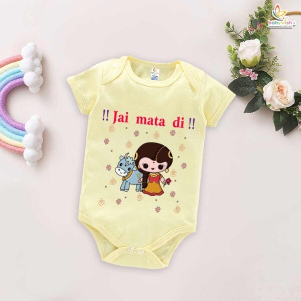 Babywish Baby Navratri Romper Bodysuit My First Dussehra Jai Mata Di Dussehra - Image 2