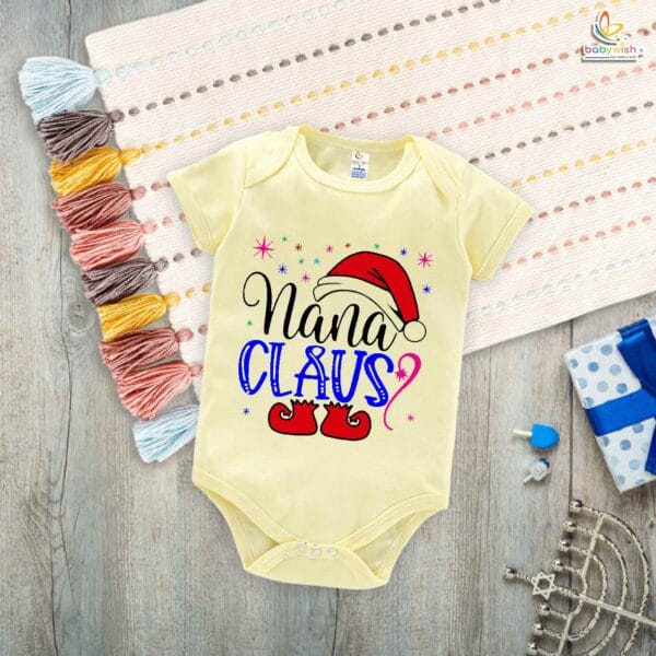 Nana Claus Baby Romper – Adorable Christmas Outfit for Grandpa & Baby Bonding | Holiday Gift Idea | Babywish - Image 3