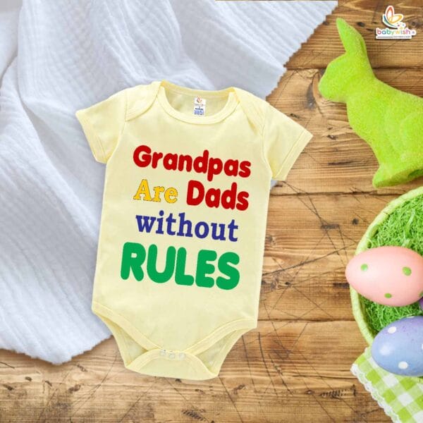 Grandpas Are Dads Without Rules – Funny Baby Romper for Grandfathers | Cute Baby Bodysuit Gift Idea | Babywish - Image 3
