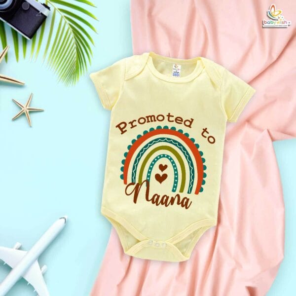 Promoted to Nana – Cute Naanu & Naani Romper for Grandparents | Baby Bodysuit Gift for Nana | Babywish - Image 2