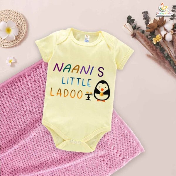 Naani’s Little Ladoo – Adorable Naanu & Naani Baby Romper | Perfect Gift for Naani | Babywish - Image 2