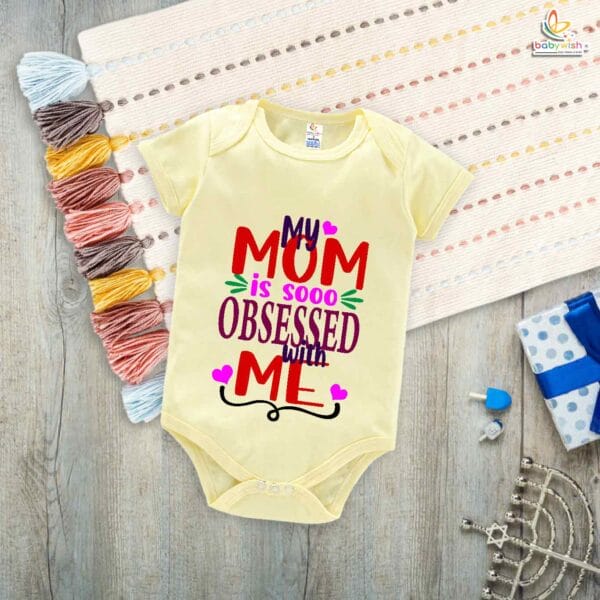 My Mom is So Obsessed With Me – Cute Mother Romper for Babies | Adorable Baby Bodysuit for Mom | Babywish - Image 2
