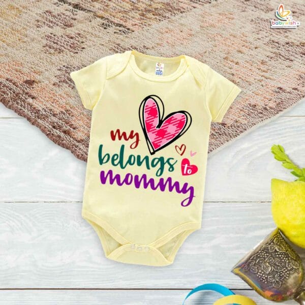 My Love Belongs to Mommy – Cute Mother Romper for Babies | Adorable Baby Bodysuit for Mom | Babywish - Image 2