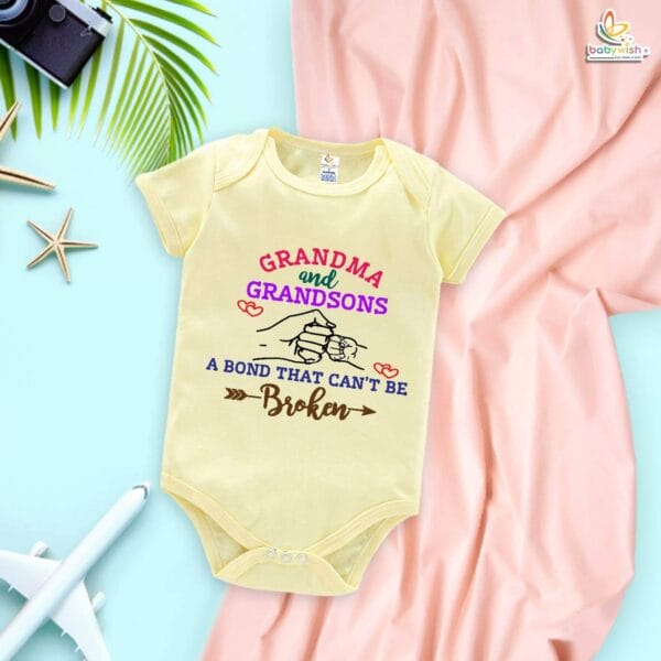 Grandma and Grandson – Cute Baby Romper Celebrating Grandmother & Grandson Bond | Newborn Outfit for Grandma | Babywish - Image 3