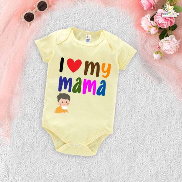 I Love My Mama – Adorable Mama & Maami Romper for Babies | Cute Baby Bodysuit for Mom & Aunt | Babywish - Image 3