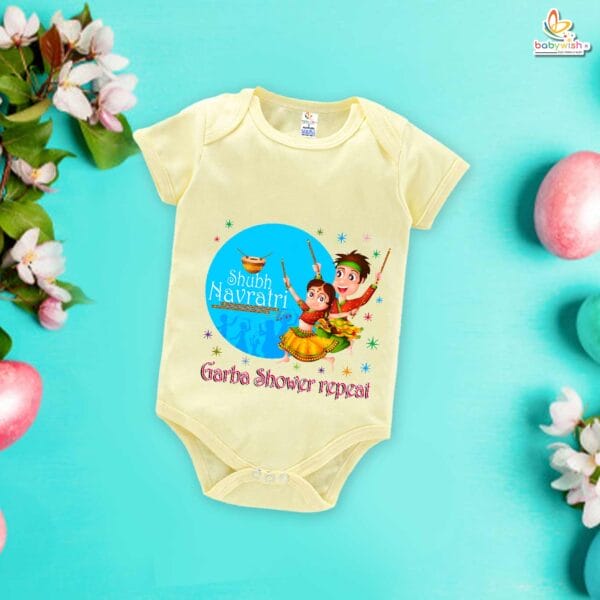 Babywish Baby Navratri Romper Bodysuit My First Dussehra Shubh Navratri - Image 2