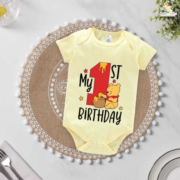 My First Birthday Romper – Adorable 1st Birthday Bodysuit for Baby Boys & Girls | Cute Infant Birthday Outfit by Babywish - Image 2