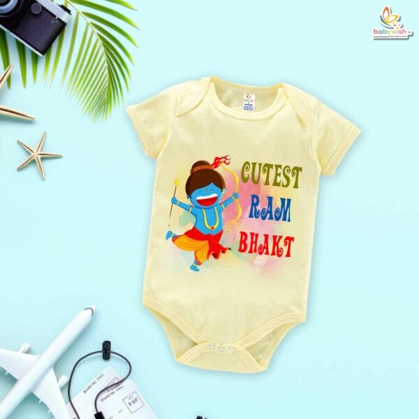 Babywish Baby Navratri Romper Bodysuit My First Dussehra Cutest Ram Bhakt - Image 2