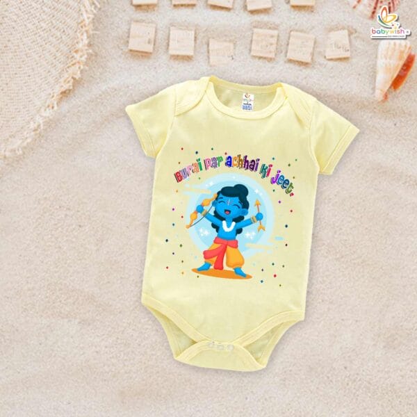 Babywish Baby Navratri Romper Bodysuit My First Dussehra Burai Par Achhai ki Jeet - Image 2