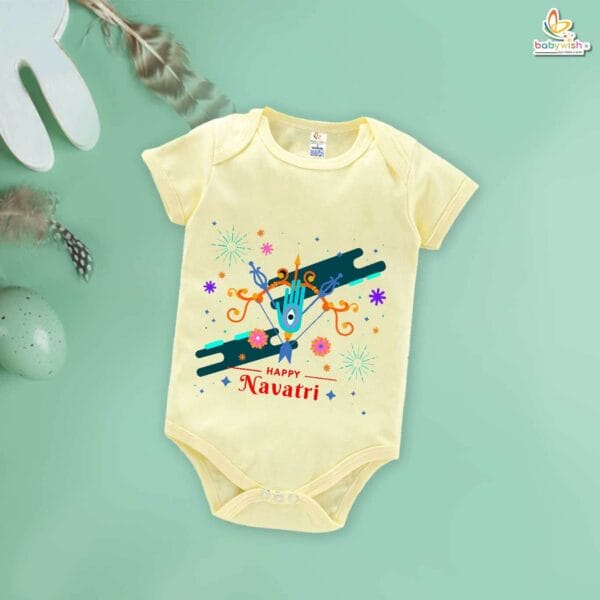 Babywish Baby Navratri Romper Bodysuit My First Dussehra Happy Navratri Blessings - Image 2