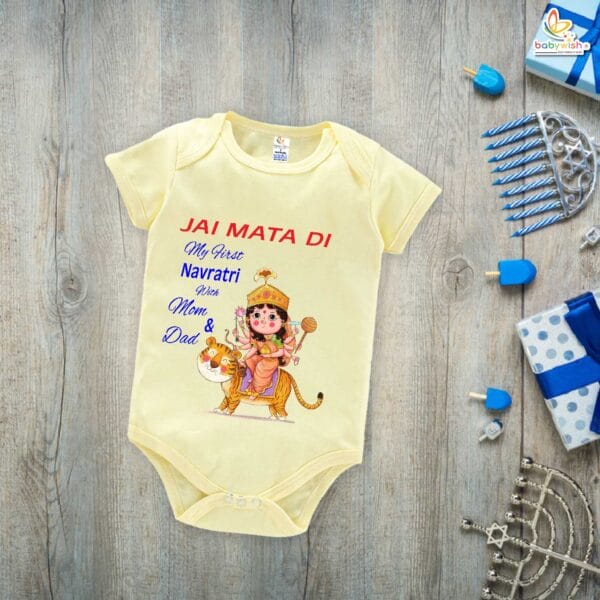 Babywish Baby Navratri Romper Bodysuit My First Dussehra Jai Mata Di - Image 3