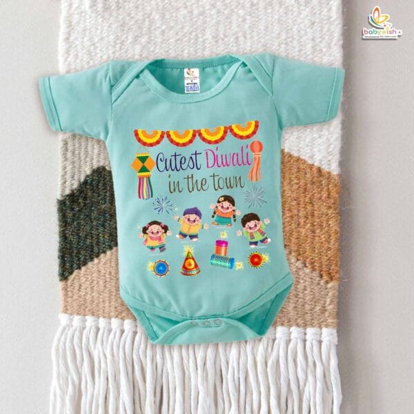 Babywish Baby Diwali Romper Bodysuit My First Diwali Cutest Diwali in the Town - Image 4