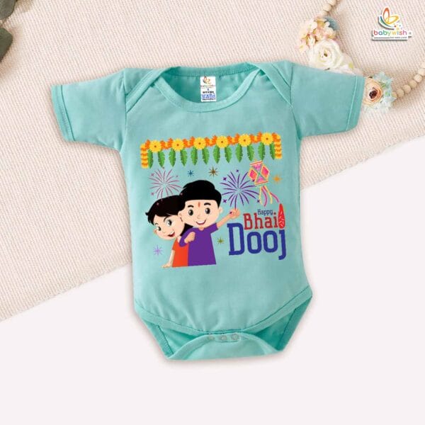 Babywish Baby Diwali Romper Bodysuit My First Diwali Happy Bhai Dooj - Image 4