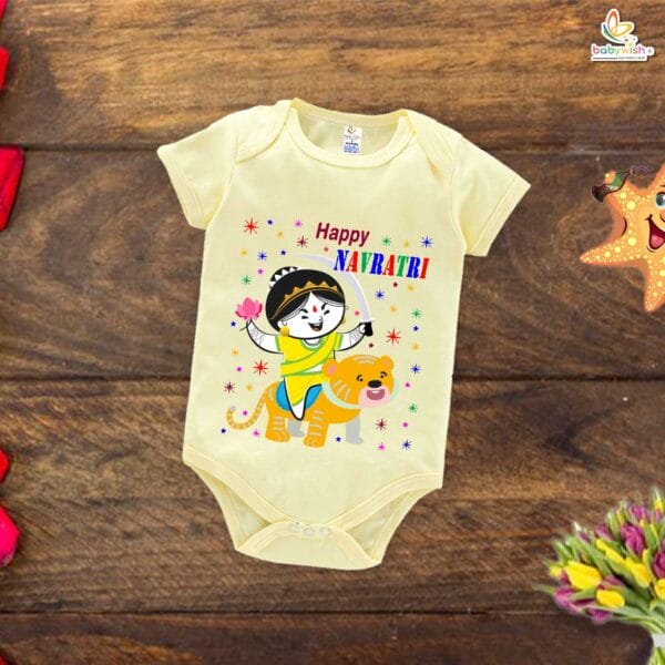 Babywish Baby Navratri Romper Bodysuit My First Dussehra Happy Navratri - Image 2
