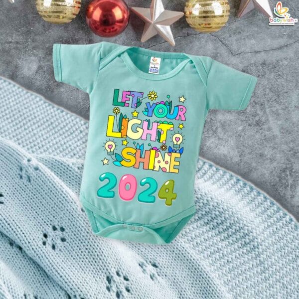 Babywish New Year Romper Clothes My First New Year Bodysuits 2024 Let Your Light Shine - Image 2