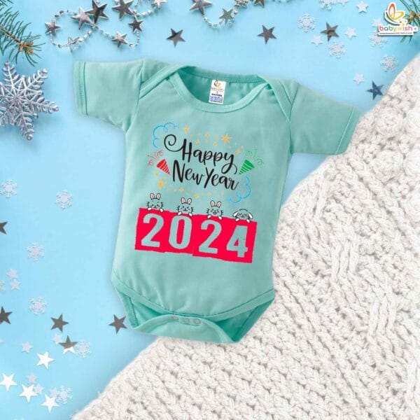 Babywish New Year Romper Clothes My First New Year Bodysuits 2024 Crackers Print - Image 2