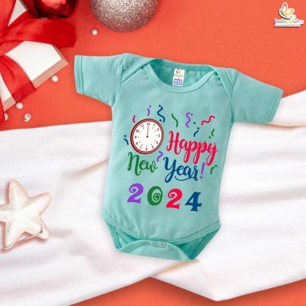 Babywish New Year Romper Clothes My First New Year Bodysuits Happy New Year Clock Print - Image 2