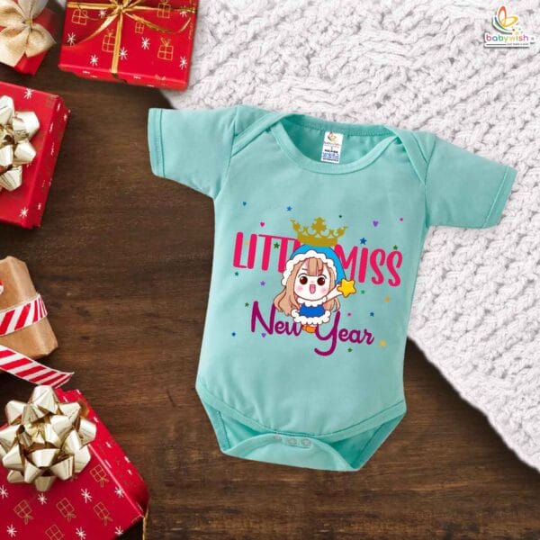 Babywish New Year Romper Clothes My First New Year Bodysuits Little Miss New Year - Image 2