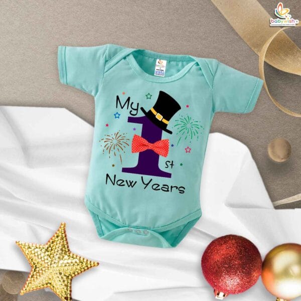 Babywish New Year Romper Clothes My First New Year Bodysuits New Year Celebrations with Crackers - Image 2