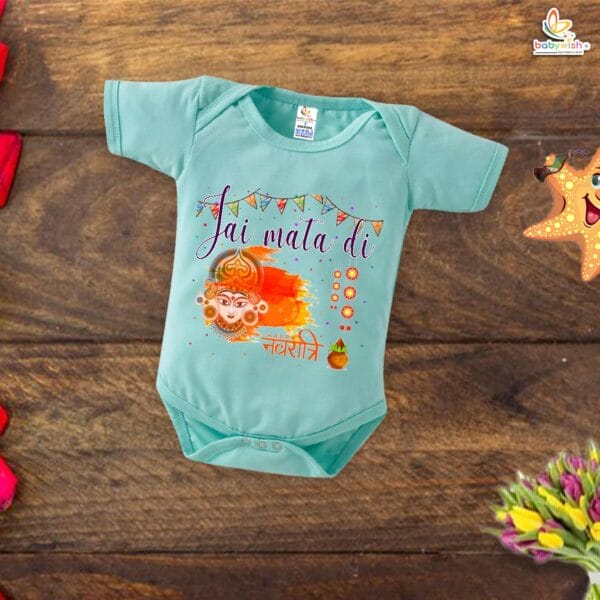 Babywish Baby Navratri Romper Bodysuit My First Dussehra Jai Mata Di Durga Pooja - Image 4