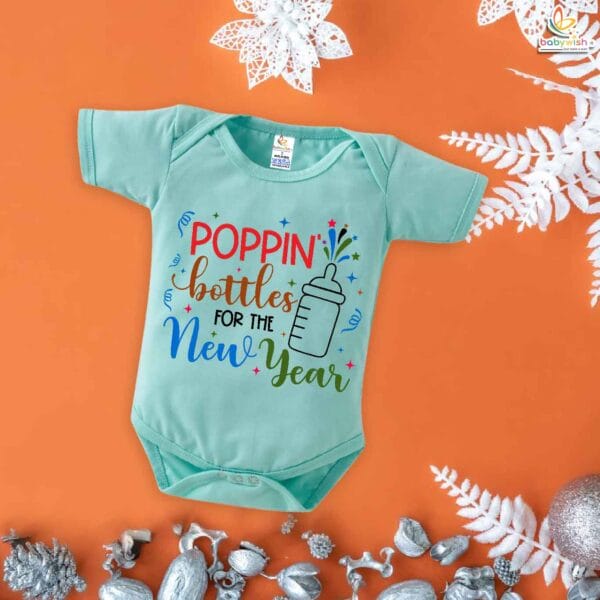 Babywish New Year Romper Clothes My First New Year Bodysuits Poppin Bottles For The New Year - Image 2