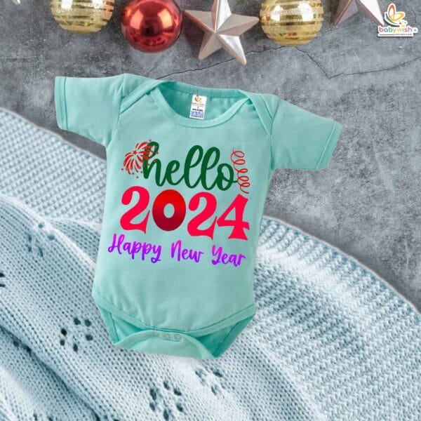 Babywish New Year Romper Clothes My First New Year Bodysuits Hello 2024 Happy New Year - Image 2