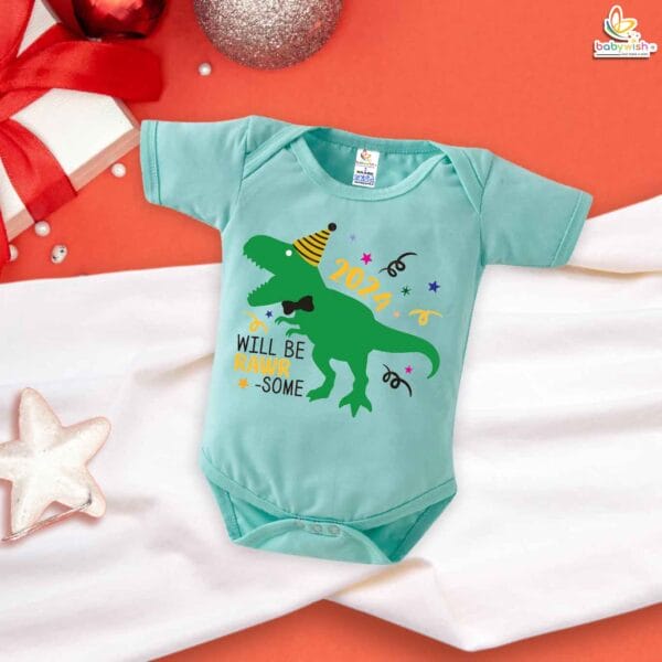 Babywish New Year Romper Clothes My First New Year Bodysuits Will Be Rawr Some 2024 - Image 2
