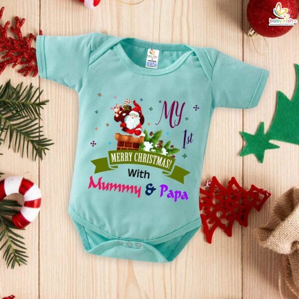 Babywish Christmas Romper Clothes My First Merry Christmas Bodysuits My First Merry Christmas - Image 2