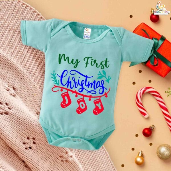 Babywish Christmas Romper Clothes My First Merry Christmas Bodysuits Christmas Joy - Image 2