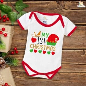 Babywish Christmas Romper Clothes My First Merry Christmas Bodysuits First Christmas Hearts Prints