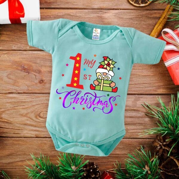 Babywish Christmas Romper Clothes My First Merry Christmas Bodysuits My First Christmas Star Print - Image 2