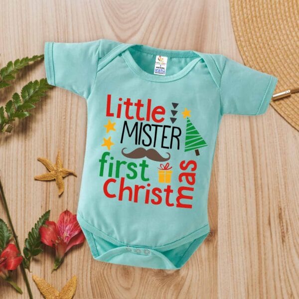 Babywish Christmas Romper Clothes My First Merry Christmas Bodysuits Little Mister First Christmas - Image 2