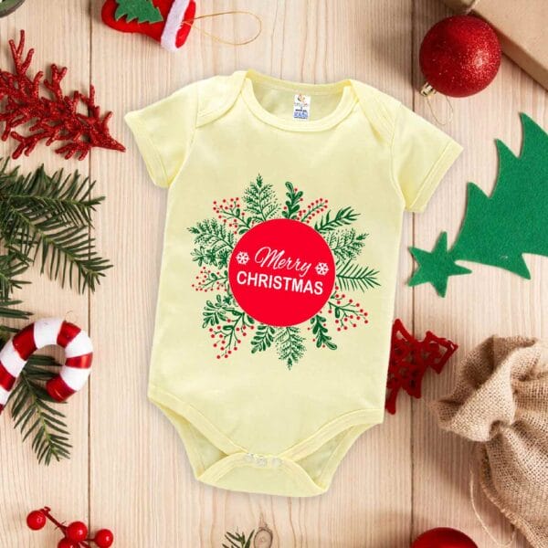 Babywish Christmas Romper Clothes My First Merry Christmas Bodysuits Merry Christmas Floral Print - Image 3
