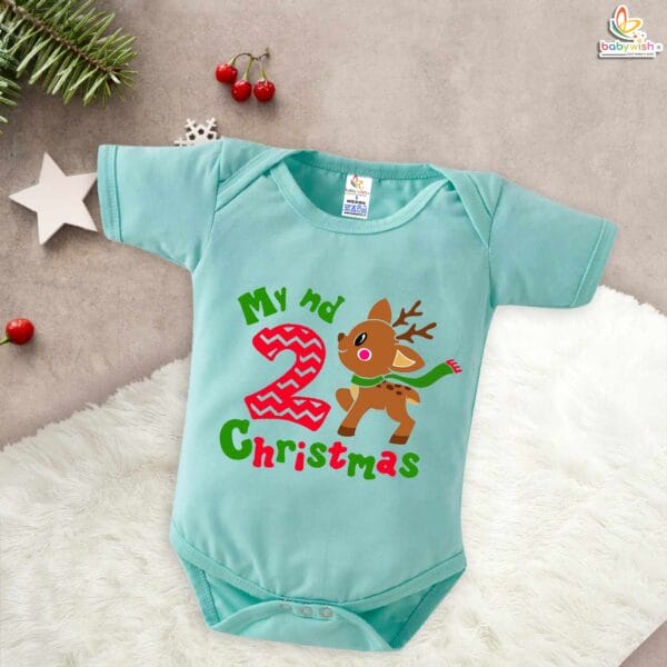 Babywish Christmas Romper Clothes My First Merry Christmas Bodysuits Second Christmas Deer Print - Image 2