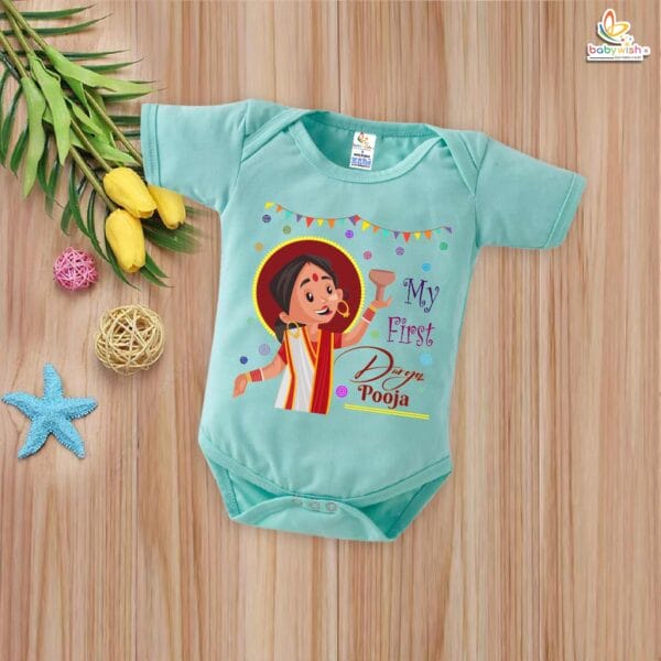 Babywish Baby Navratri Romper Bodysuit My First Dussehra My First Durga Pooja - Image 4