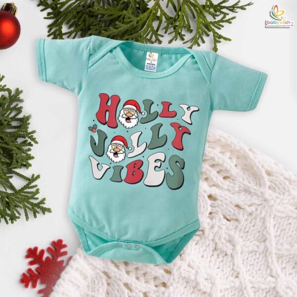 Babywish Christmas Romper Clothes My First Merry Christmas Bodysuits Holly Jolly Vibes - Image 2