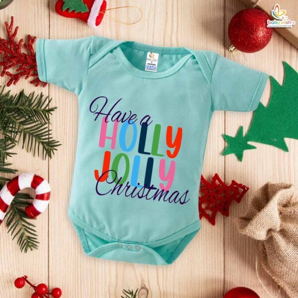 Babywish Christmas Romper Clothes My First Merry Christmas Bodysuits Have a Holly Jolly Christmas - Image 2