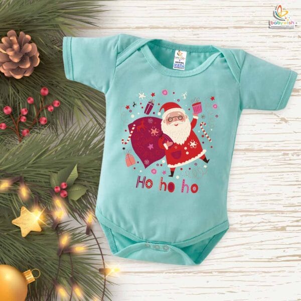 Babywish Christmas Romper Clothes My First Merry Christmas Bodysuits Santa On Merry Christmas With Gifts - Image 2